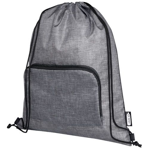 gris chiné/negro Bolsa con cordón plegable reciclada de 7L