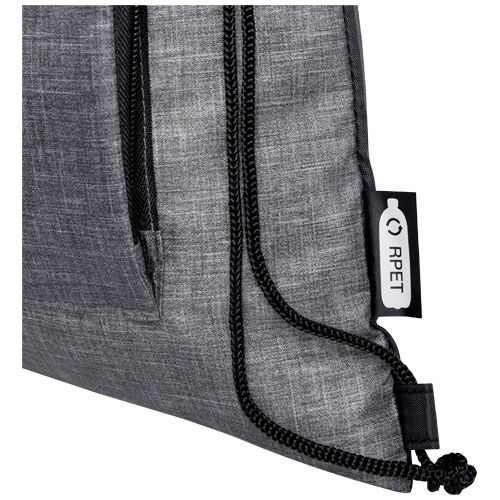 gris chiné/negro Bolsa con cordón plegable reciclada de 7L