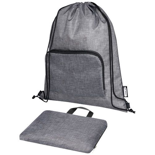 gris chiné/negro Bolsa con cordón plegable reciclada de 7L