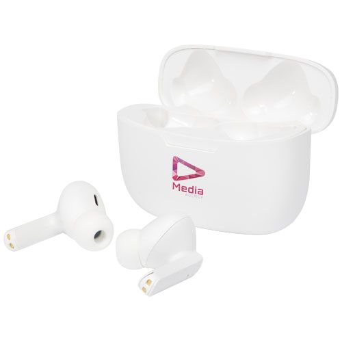 white Auriculares inalámbricos con emparejamiento automático True Wireless