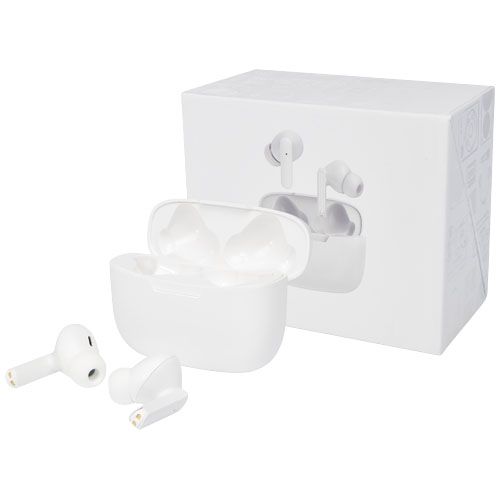 white Auriculares inalámbricos con emparejamiento automático True Wireless