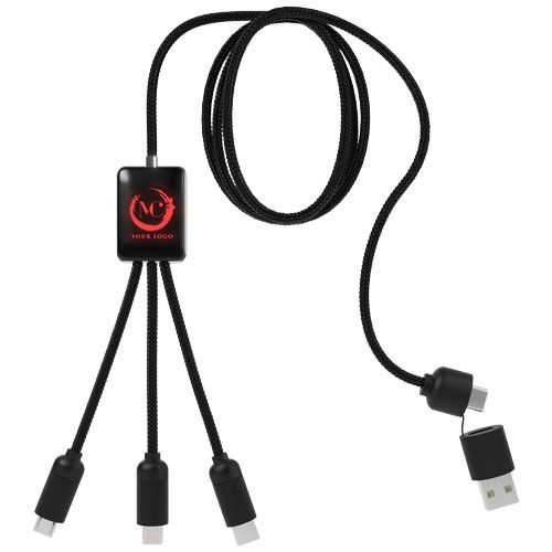 rojo/negro Cable de carga extensible 5 en 1
