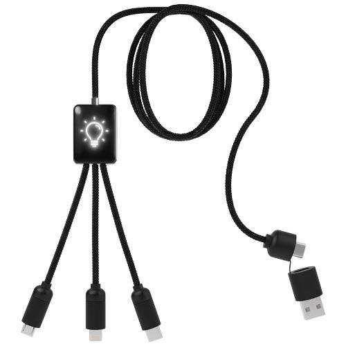 negro/blanco Cable de carga extensible 5 en 1