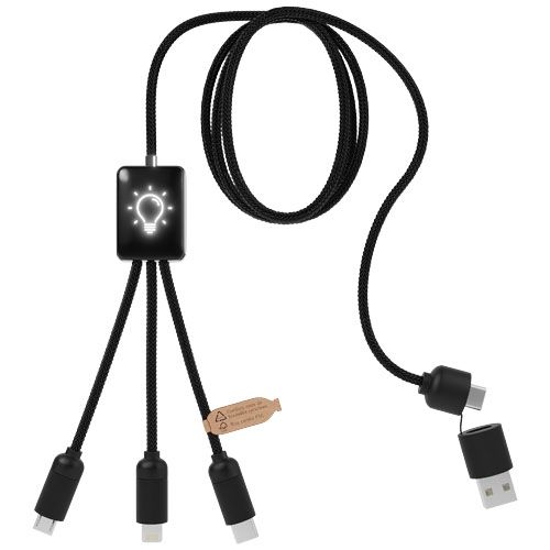 negro/blanco Cable de carga extensible 5 en 1