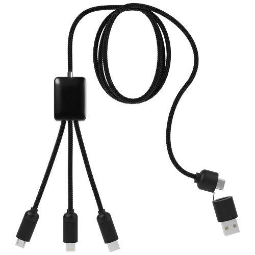 negro/blanco Cable de carga extensible 5 en 1