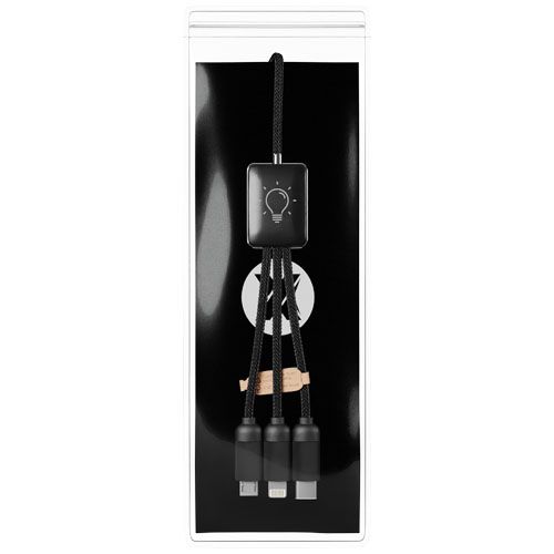 negro/blanco Cable de carga extensible 5 en 1