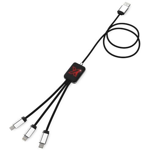 rojo/negro SCX.design C17 easy to use light-up cable retroiluminado