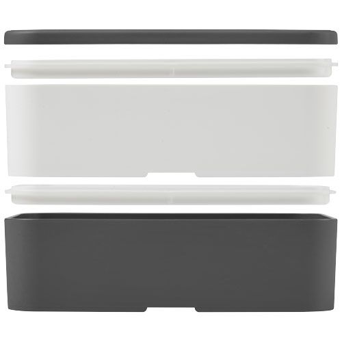 blanco/gris Fiambrera doble de 700+700 ml