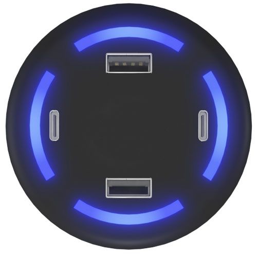 Cargador doméstico inteligente con logotipo retroiluminado 