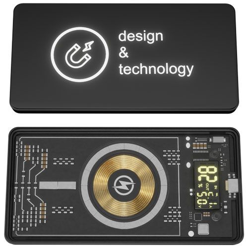 black Batería externa inalámbrica magnética de 5000 mAh y 5 W