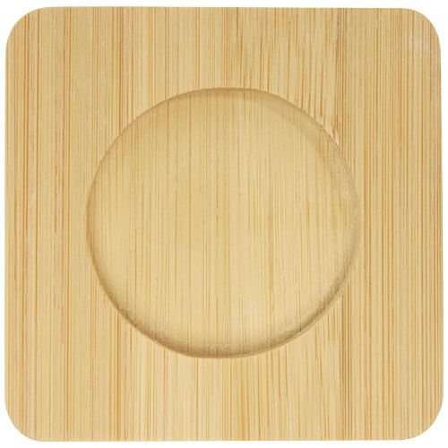 Dos tazas de vidrio de doble pared de 100 ml con posavasos de bambú 