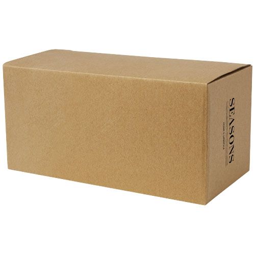 transparente/natural Dos tazas de vidrio de doble pared de 350 ml con posavasos de bambú