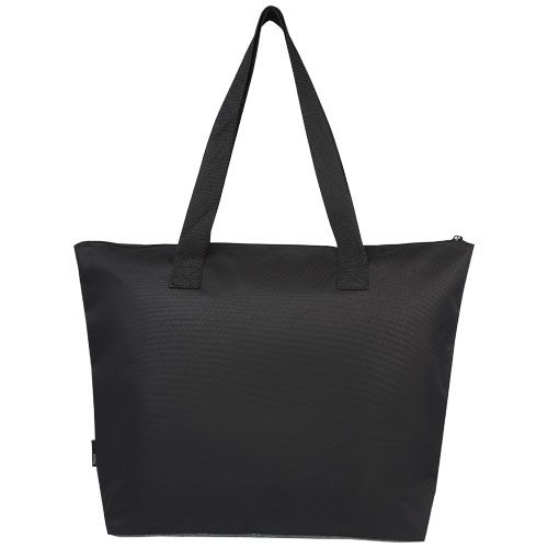 negro/gris chiné Bolsa Tote reciclada GRS en dos tonos con cremallera de 15 L