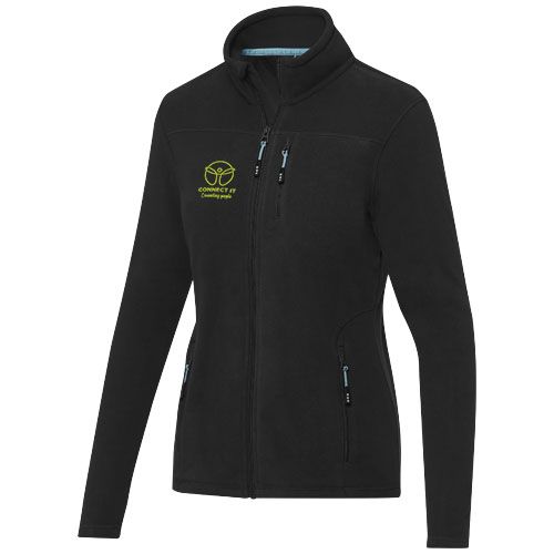 black Chaqueta polar con cremallera entera reciclada GRS para mujer