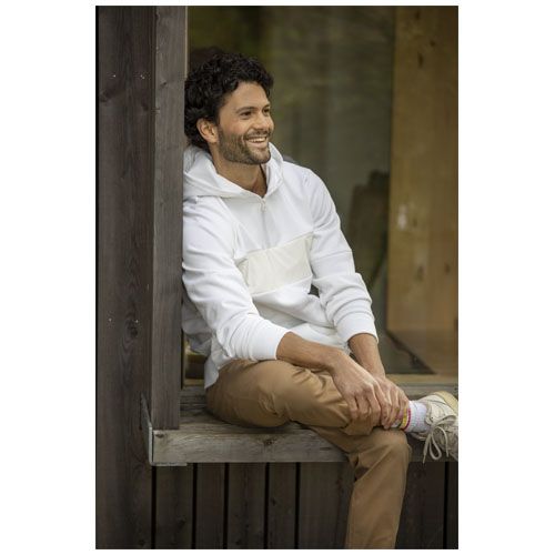 gris acero Jersey anorak con capucha con media cremallera para hombre