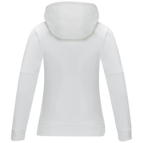 white Sudadera anorak con capucha con media cremallera para mujer