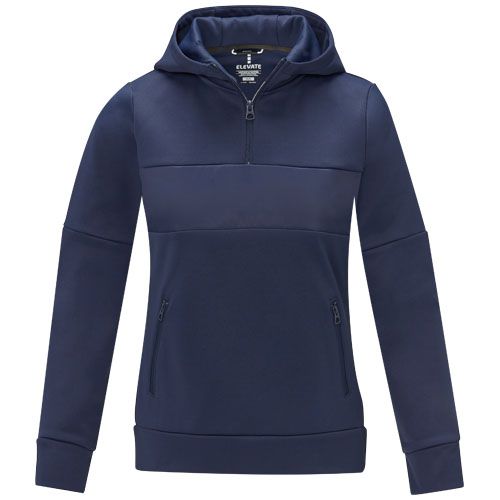 azul marino Sudadera anorak con capucha con media cremallera para mujer