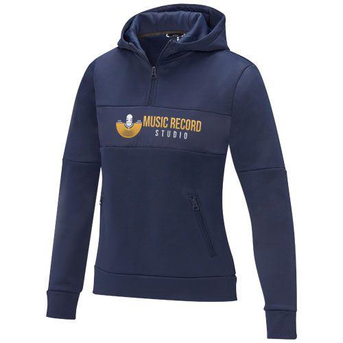 azul marino Sudadera anorak con capucha con media cremallera para mujer