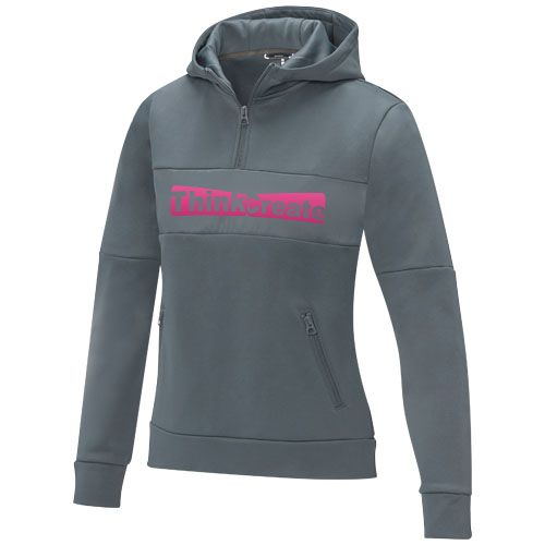 Sudadera anorak con capucha  con media cremallera para mujer 