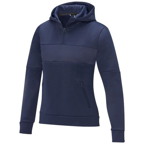 SUDADERA ANORAK CON CAPUCHA  CON MEDIA CREMALLERA PARA MUJER 