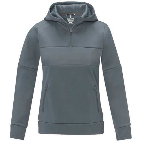 gris acero Sudadera anorak con capucha con media cremallera para mujer