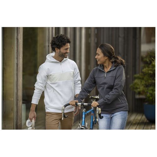 Sudadera anorak con capucha  con media cremallera para mujer 