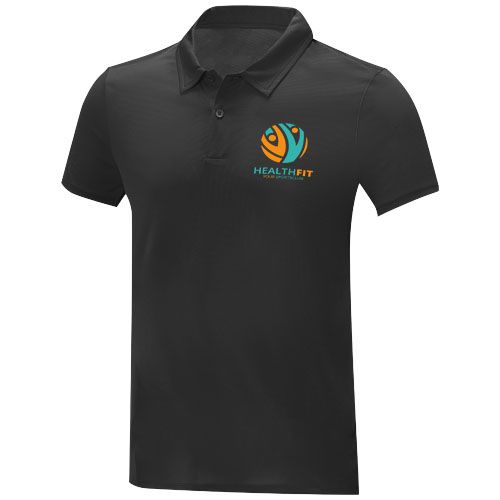 black Polo Cool fit de manga corta para hombre de 105 g/m² Deimos
