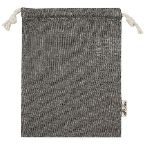 negro chiné Bolsa de regalo pequeña de 0,5 l de algodón reciclado GRS de 150 g/m²
