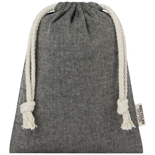 negro chiné Bolsa de regalo pequeña de 0,5 l de algodón reciclado GRS de 150 g/m²