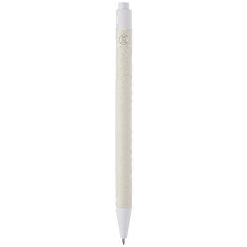 white Bolígrafo fabricado con cartones de leche recilados