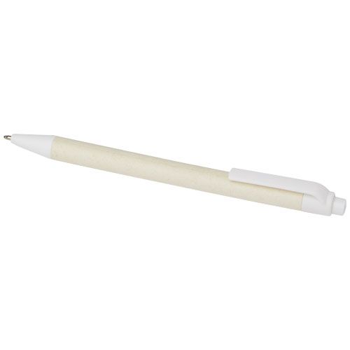 white Bolígrafo fabricado con cartones de leche recilados