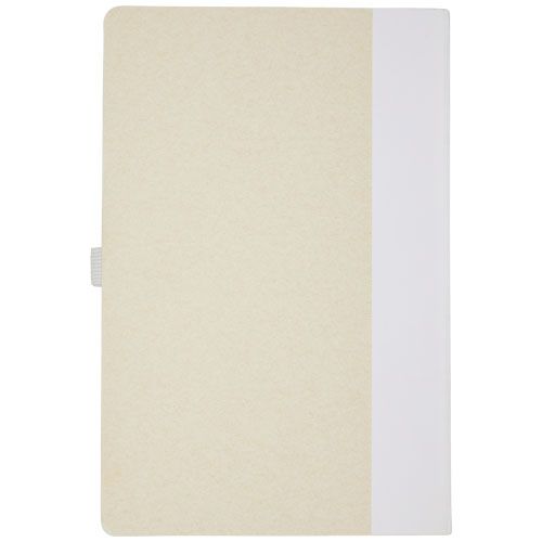 white Set de libreta de referencia de tamaño A5 y bolígrafo fabricados con cartones de leche reciclados