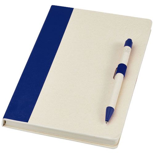 Set de libreta de referencia de tamaño A5 y bolígrafo fabricados con cartones de leche reciclados 