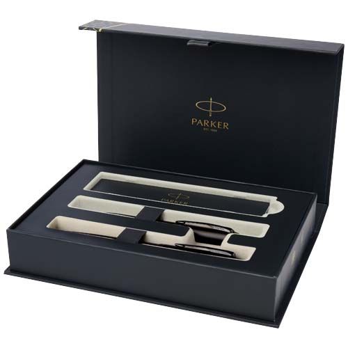 black Parker set de bolígrafo y rollerball acromático con caja de regalo