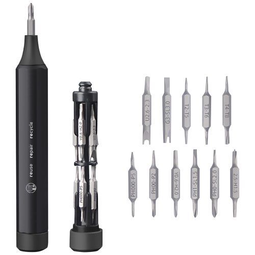 black Juego de destornilladores todo en uno de 10 piezas