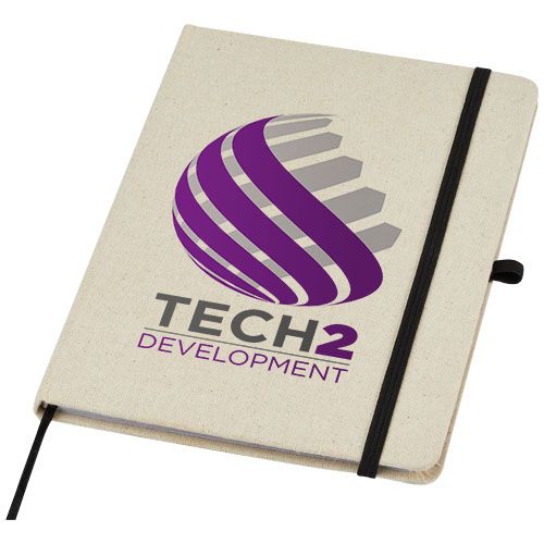 natural/negro Libreta de tapa dura de algodón orgánico