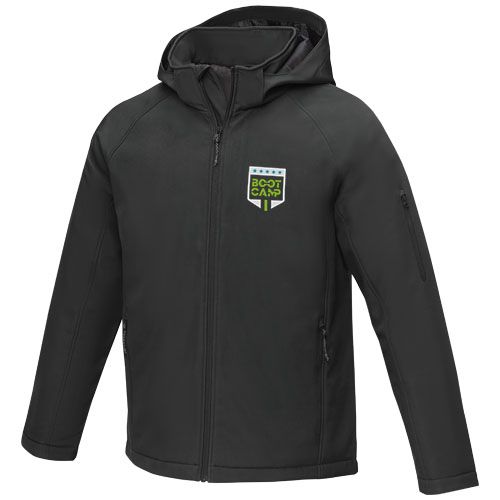 black Chaqueta softshell acolchada para hombre
