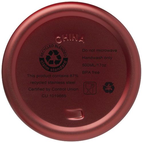 Bidón con aislamiento al vacío de 500 ml de cobre de acero inoxidable reciclado con certificación RCS 
