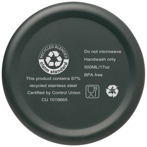 verde flash Bidón con aislamiento al vacío de 500 ml de cobre de acero inoxidable reciclado con certificación RCS