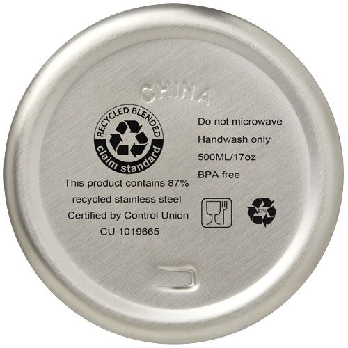Bidón con aislamiento al vacío de 500 ml de cobre de acero inoxidable reciclado con certificación RCS 