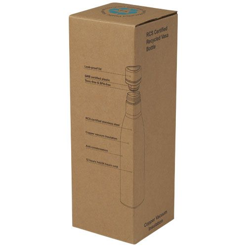 Bidón con aislamiento al vacío de 500 ml de cobre de acero inoxidable reciclado con certificación RCS 