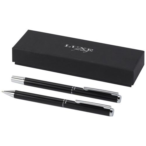 Set de regalo de bolígrafo y rollerball de aluminio reciclado 