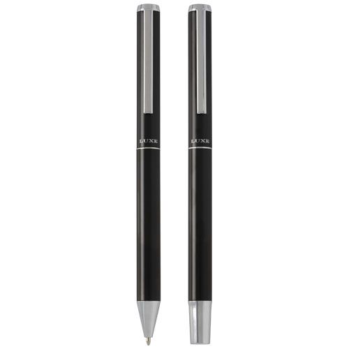 black Set de regalo de bolígrafo y rollerball de aluminio reciclado