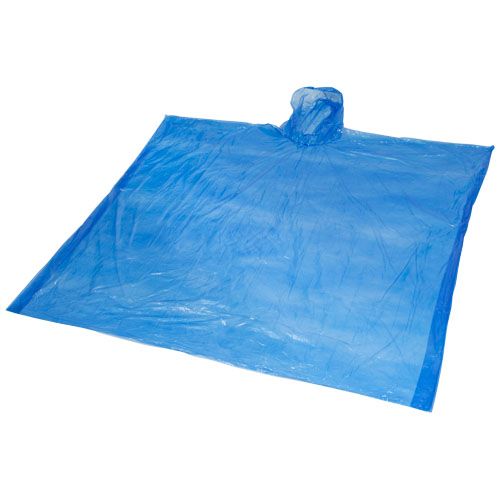 Poncho de lluvia desechable de material reciclado con bolsa de almacenamiento 