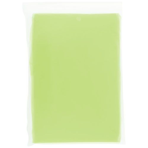 Poncho de lluvia desechable de material reciclado con bolsa de almacenamiento 