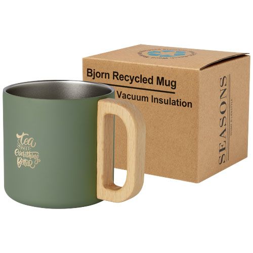 Taza de acero inoxidable reciclado con certificado RCS con aislamiento de cobre de 360 ml 