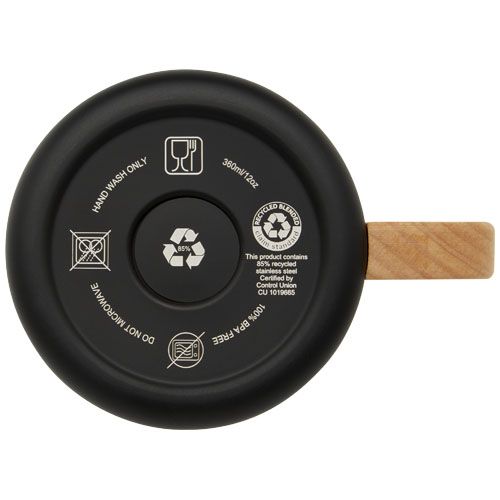 Taza de acero inoxidable reciclado con certificado RCS con aislamiento de cobre de 360 ml 