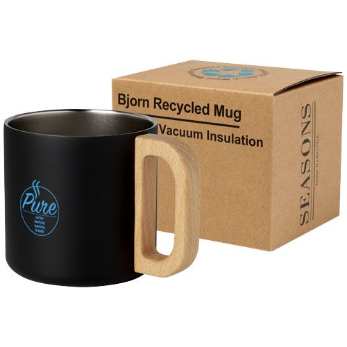 Taza de acero inoxidable reciclado con certificado RCS con aislamiento de cobre de 360 ml 