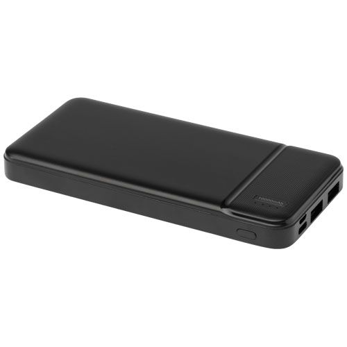 black Batería externa de plástico reciclado de 10 000 mAh