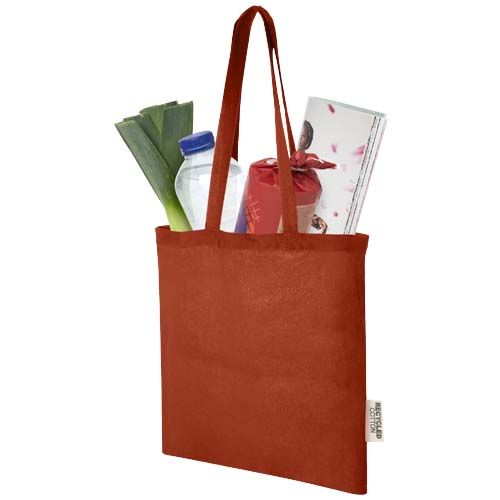 rojo de ladrillo Bolsa Tote de algodón reciclado GRS de 140 g/m2 de 7 L Madras